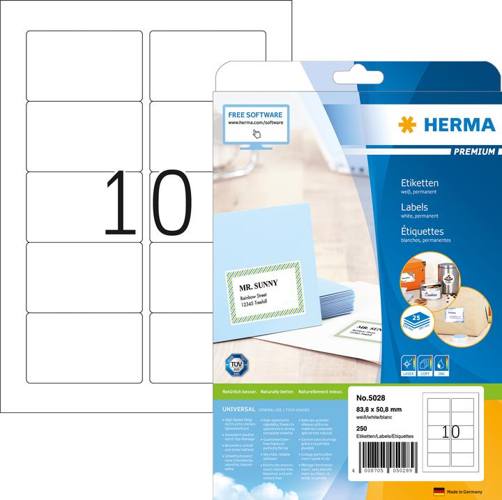Actual product image HERMA Universal labels A4