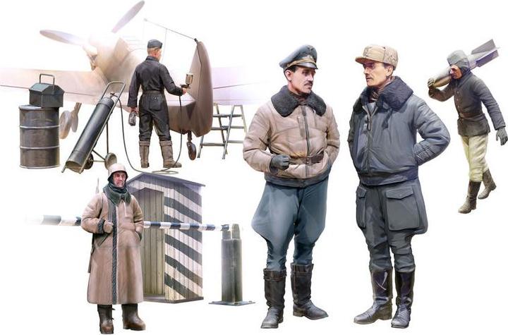 Actual product image ICM WWII German Luftwaffe Pilots and Ground Personnel in Winter Uniform