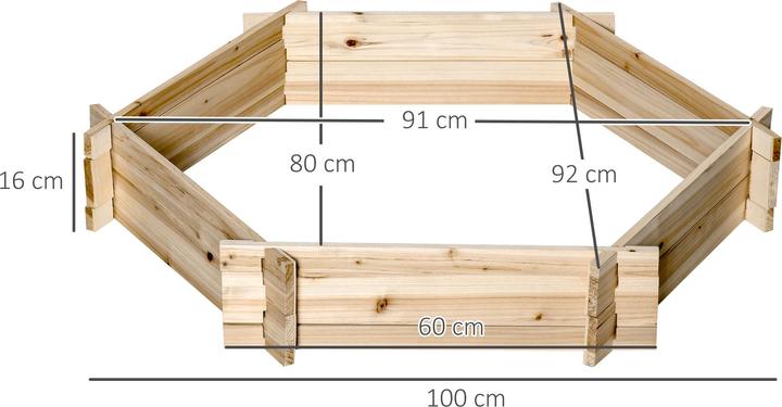 Produktbild Outsunny Hochbeet mit sechseckiger Form