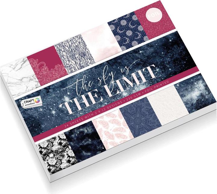 Produktbild Grafix Bastelkarton mit Folie, 24 Blatt - The Sky is the Limit (24 x)