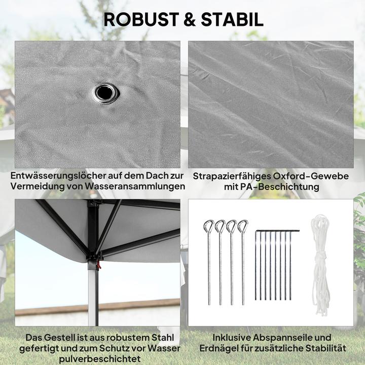 Immagine prodotto Outsunny Faltpavillon Metall, Polyester Dunkelgrau (330 cm, 330 cm)