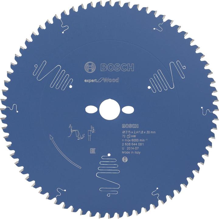 Produktbild Bosch Professional Zubehör Kreissägeblatt Expert for Wood, 315 x 30 x 2,4 mm, 72