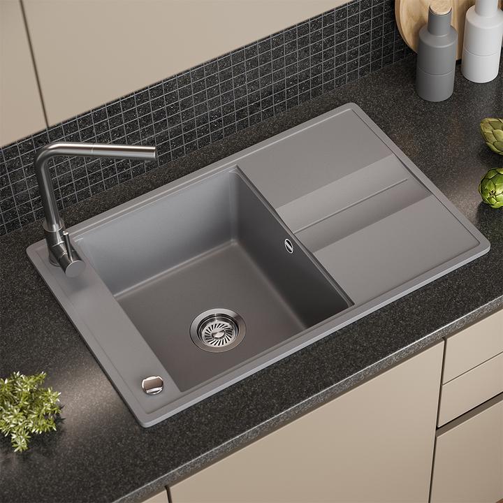 Actual product image Bergström Kyoto (Fitted sink with draining board, 78 cm, 50 cm)
