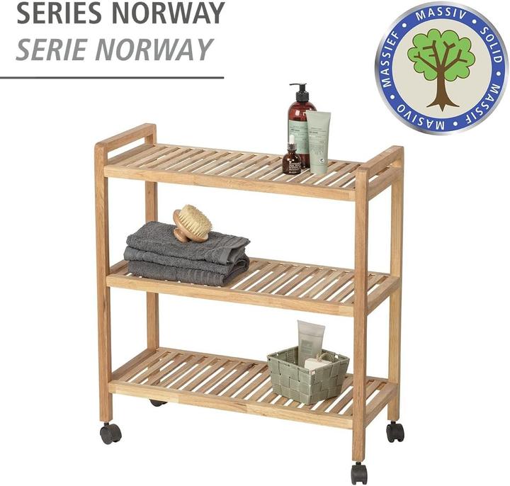 Actual product image Wenko Shelf trolley Norway brown 65.0 x 31.0 x 72.0 cm (65 x 31 x 72 cm)