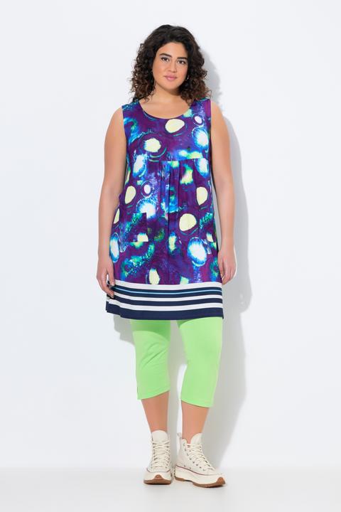 Image du produit Ulla Popken Robe en jersey imprimée, sans manches. Coupe trapèze, décolleté rond (50, 52)