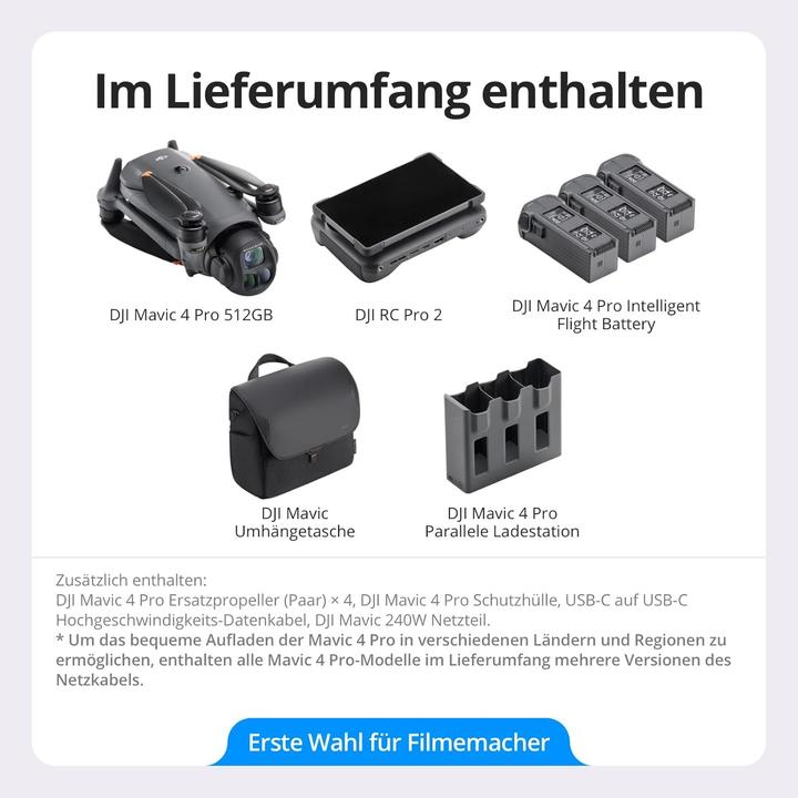 Produktbild DJI Mavic 4 Pro 512GB Creator Combo (DJI RC Pro 2) (51 min, 1063 g, 100 Mpx)
