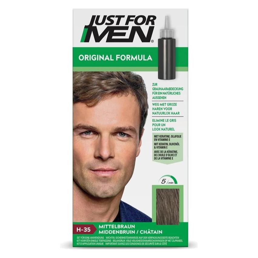 Just For Men, Haarkleur, H35 Verzorging Verstevigende Shampoo Medium Bruin (H35 Middelbruin)