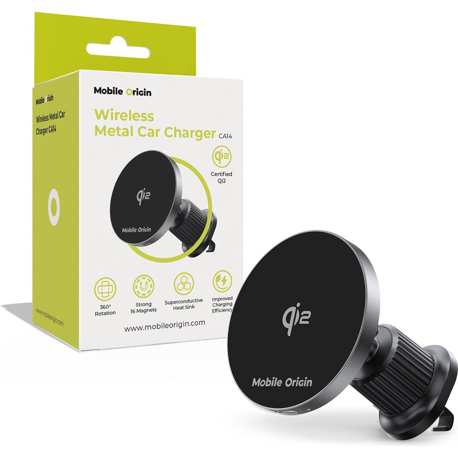 Mobile Origin Wireless Metal Car Charger CA14, Adattatore per auto