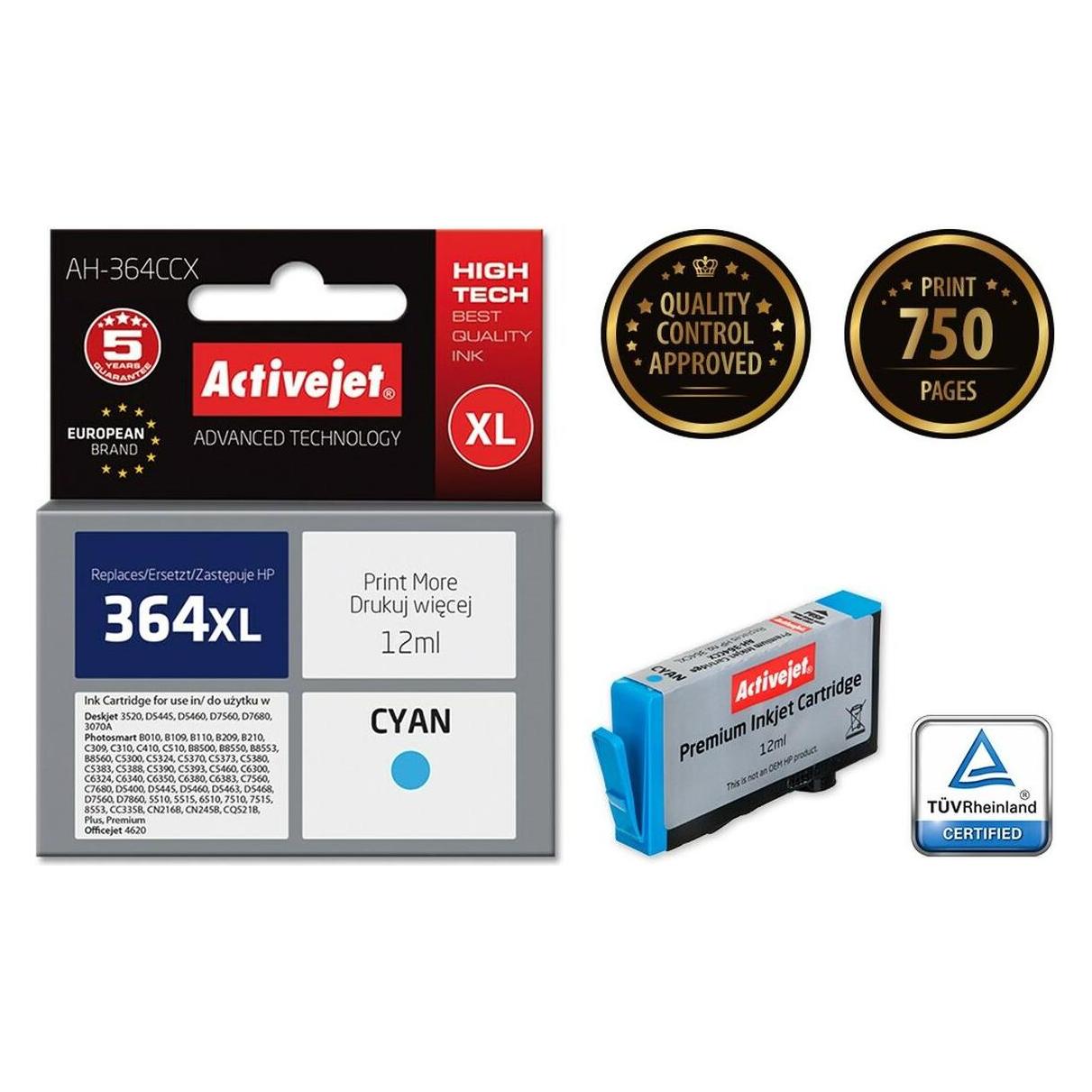 Activejet AH-364CCX - Dye-sublimation ink - Foto zyan - HP - 1 Stück(e) - Dye-sublimation (C) (AH-364CCX)