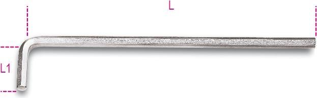 Actual product image BETA 000960325 960325 96LC 4,5 Sechskant-Winkelschraubendreher, lange Ausführung verchromt