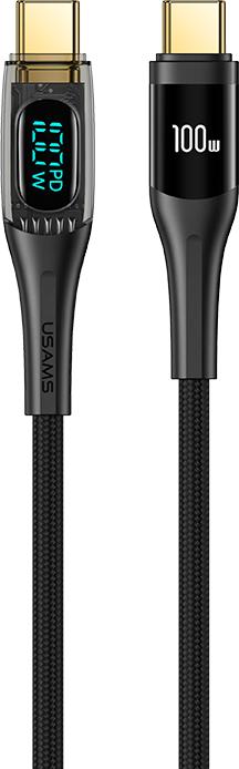 Image du produit Usams Câble de charge type-C vers type-C - noir (1.20 m, USB 2.0, 100 W)