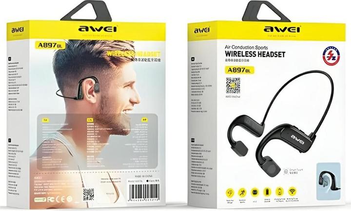 Actual product image Awei słuchawki przewodnictwo powietrzne A897BL czarny/black Air Conduction (8 h, Wireless)