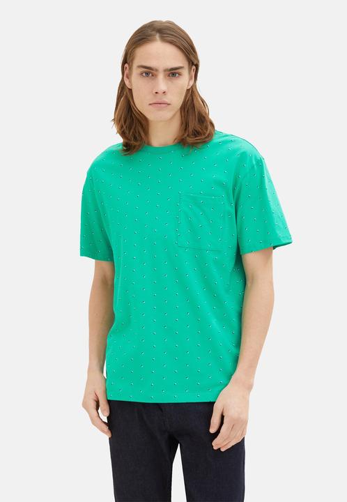 Actual product image Tom Tailor T-Shirt Kurzarmshirt gepunktet mit Brusttasche (M)