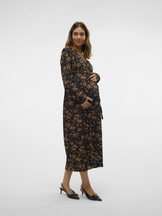 Produktbild Mamalicious Normal geschnitten V-Ausschnitt Schmale Ärmel Midikleid Kleid (XS)