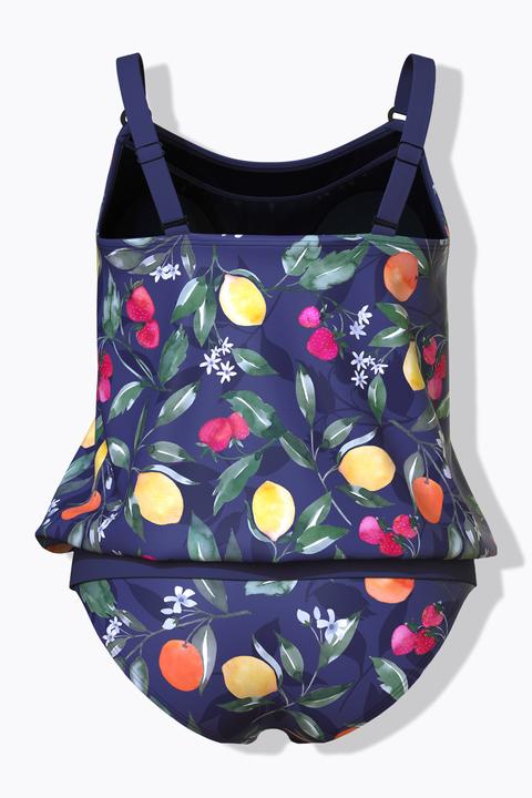 Actual product image Ulla Popken Fruit Print Elastic Hem Tankini Set (42)