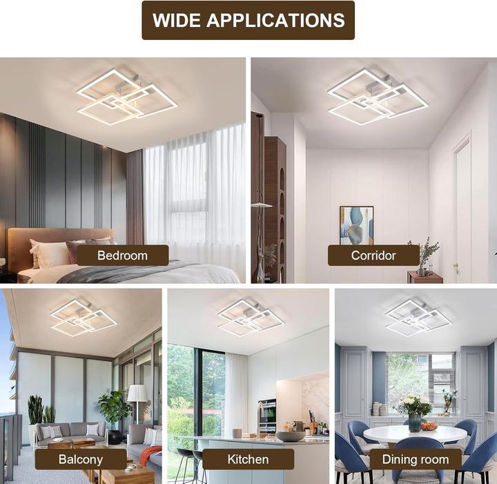 Produktbild Comely Dimmbare LED-Deckenleuchte mit Fernbedienung, modern für Wohnzimmer, Schlafzimmer, Küche
