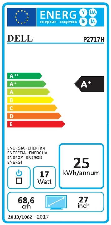 Energie-Label Dell P2717h (1920 x 1080 Pixel, 27")