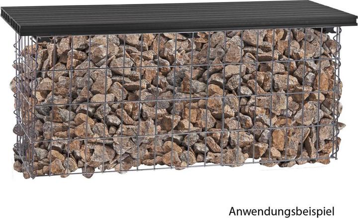 Produktbild Dema WPC Gabionenbank Gabione Steinkorb Bank Sitzbank Gartenbank anthrazit 100x30 cm