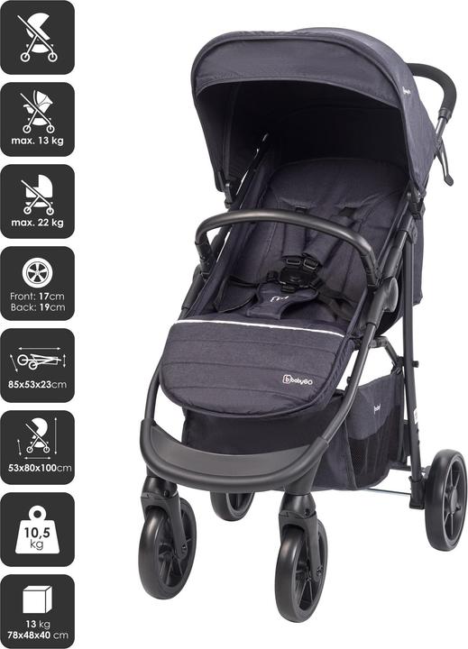 Actual product image BabyGo Style 3in1 - Combi pushchair - Zwart