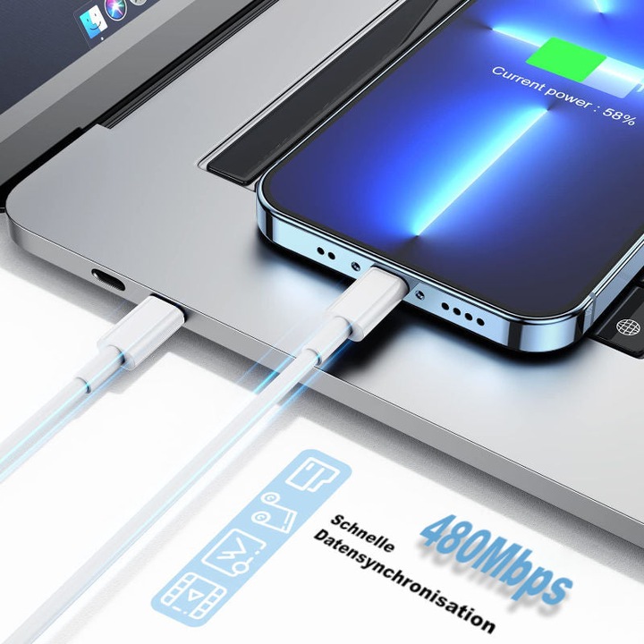 Produktbild Hermex Lightning – USB-C (3 m, USB 3.2 Gen 1)