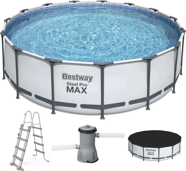 Bestway Steel Pro MAX Frame Pool complete set with filter pump Ø 457 x 122 cmRound (457 x 122 cm)