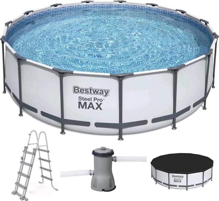 Immagine prodotto Bestway Piscina Steel Pro MAX Frame completa di pompa filtro Ø 457 x 122 cmRound (Ø 457 x 122 cm)