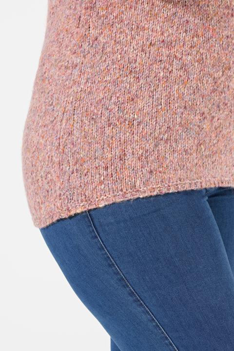 Produktbild Ulla Popken Pullover, melierter Feinstrick, V-Ausschnitt, Langarm (58)