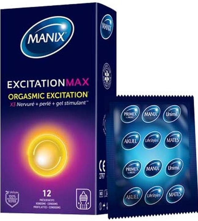 Produktbild Manix Excitation Max» Orgasmic Excitation - 12 Orgasmus-Kondome für ein ungeahntes Lustgefühl (12 Stk.)
