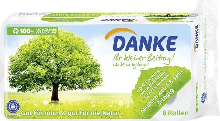 Actual product image Danke Toilet paper 3-ply 8 rolls (8 x)