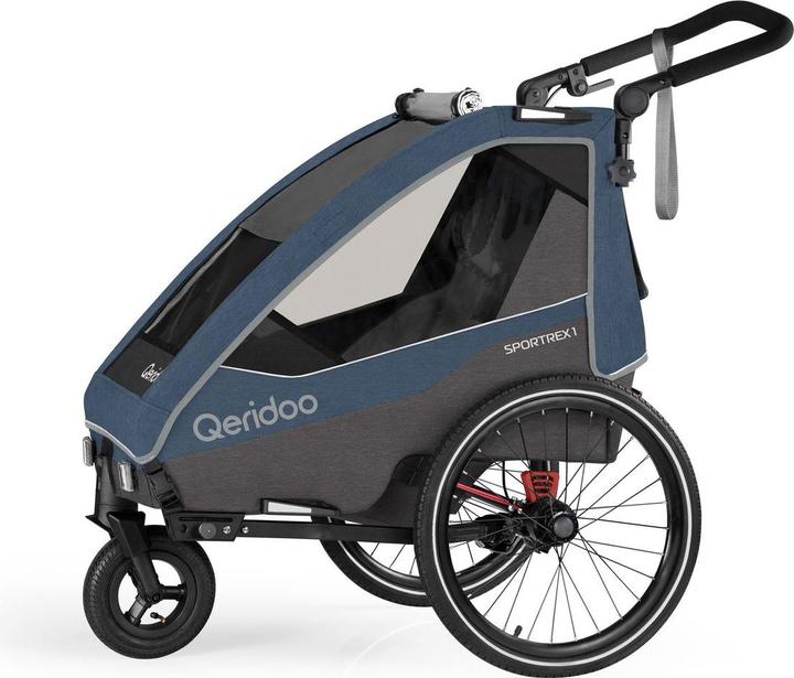 Produktbild Qeridoo Kinderfahrradanhänger Sportrex 2 Limited Edition Jeans Blue Kollektion 2023