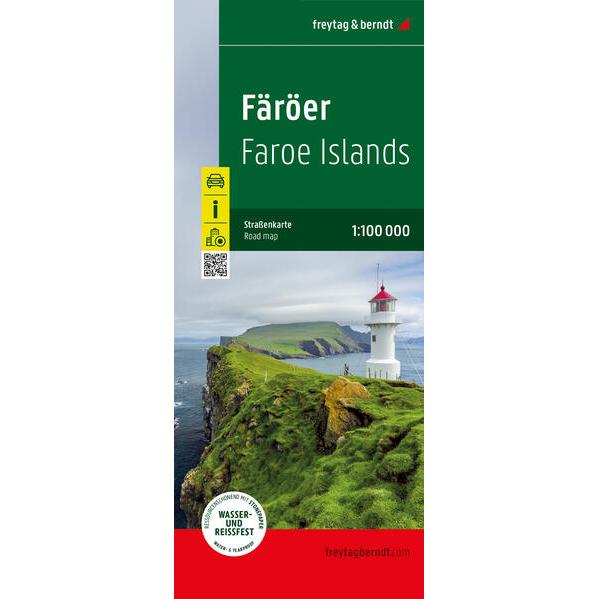 Färöer, Strassen- und Freizeitkarte 1:100.000, freytag & berndt, Landkarte