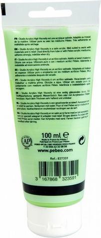 Actual product image Pebeo Studio Acrylics Fine Acrylic (Yellow green iridescent, 100 ml)