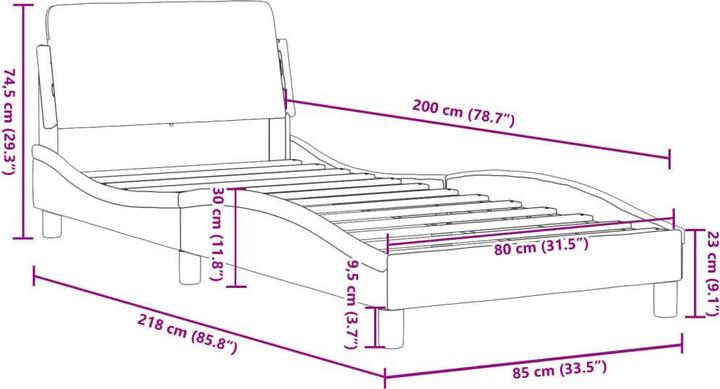 Produktbild vidaXL Bettgestell (80 x 200 cm)