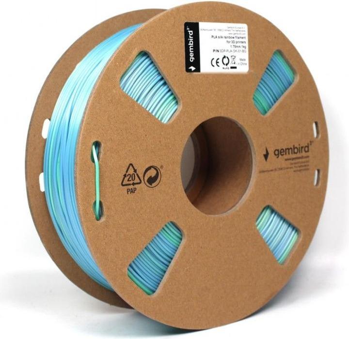 Image du produit Gembird Filament, PLA Silk Rainbow, 1.75 mm, 1 kg (1000 g)