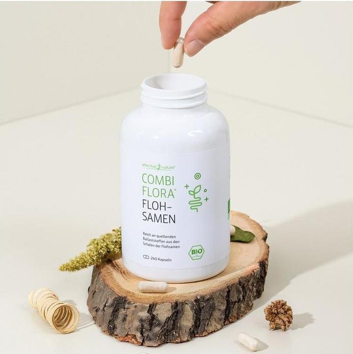 Produktbild Effective Nature Combi Flora Bio Flohsamenschalen Kapseln (240 Stück, Kapseln, 160 g)