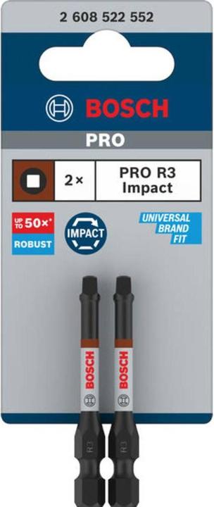Produktbild Bosch Professional Zubehör PRO Robertson Impact Bit, R3, 55 mm, 2-tlg.