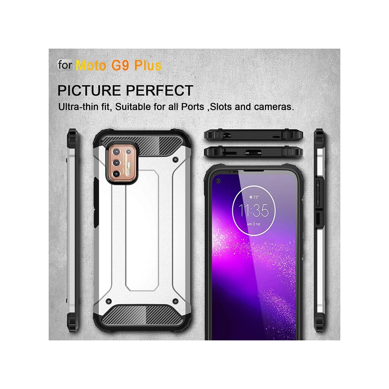 Thumbnail - Screenguard AdventureCase Motorola Moto G9 Plus Hybrid Hülle (Motorola Moto G9 Plus), Smartphone Hülle, Schwarz