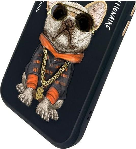Actual product image Audi Nimmy case iPhone 15 6.1" black Glasses Cool Dog (Apple iPhone 15)