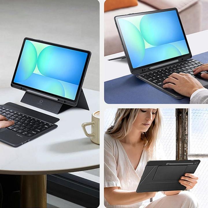 Actual product image OEM Book case DUX DUCIS case DK foldable with Wireless Keyboard for SAMSUNG Tab S10 FE Plus black (DE)