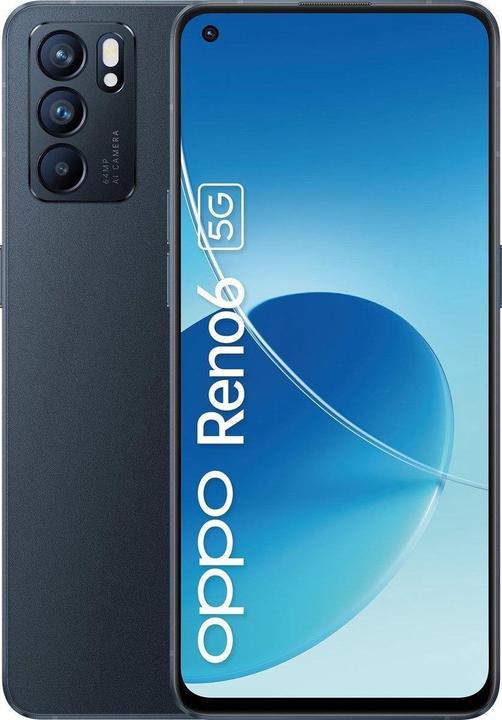 Image du produit OPPO Reno6 (128 Go, Noir stellaire, 6.40", Double SIM, 5G)