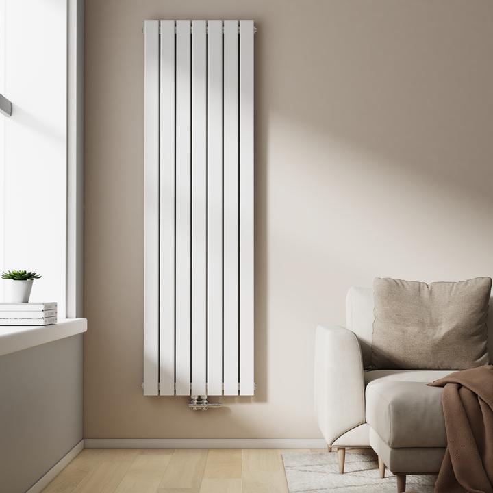 Produktbild Emke Heizkörper, Flachheizkörper mit Zentralanschluss, Weiss 180x53cm 1949W Doppellagig (1949 W)