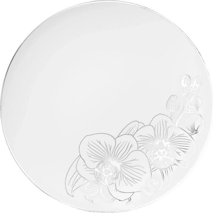 Actual product image Decorline Plate 26cm Orchid White-Silver (10x)