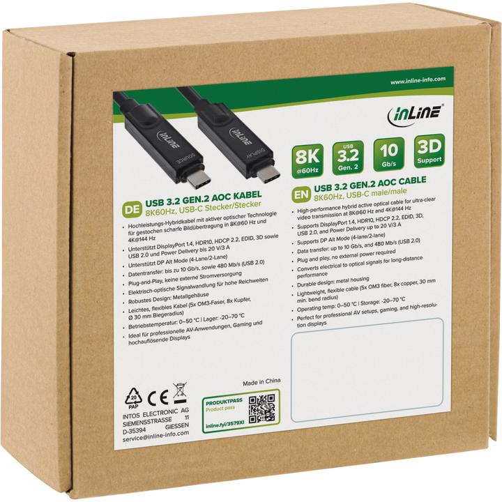 Produktbild InLine USB 3.2 Gen.2 AOC Kabel (7.50 m, USB 3.2 Gen 2)