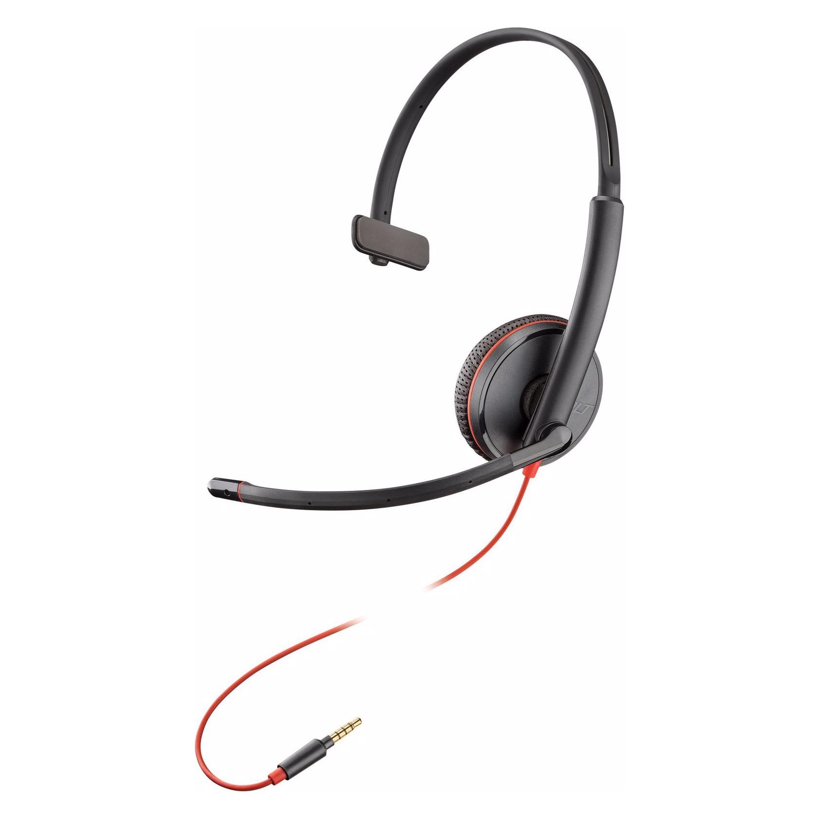 HP Poly Headset Blackwire 3215 Mono Single Unit (Kabelgebunden, USB-C, Skype), Office Headset, Schwa