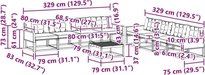 Produktbild vidaXL Outdoor-Sofa
