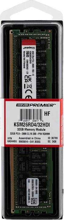 Actual product image Kingston KSM26RD4/32HDI (1 x 32GB, 2666 MHz, DDR4-RAM, R-DIMM)