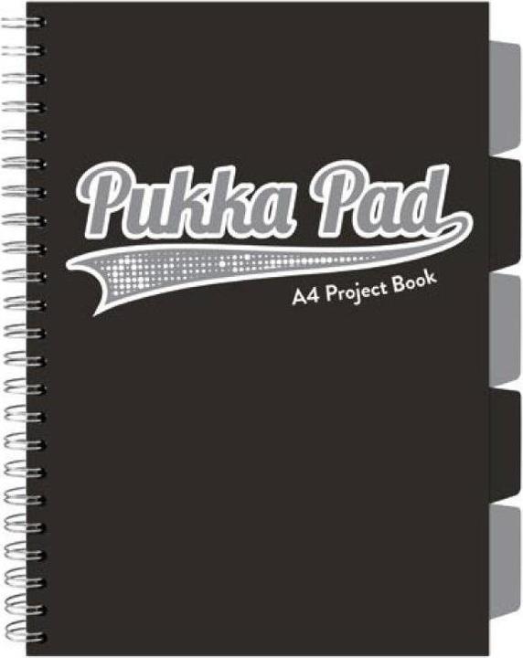 Pukka Projektbuch Schwarz A4/100K kariert schwarz (3 Stk.) (A4, Kariert, Harter Einband)