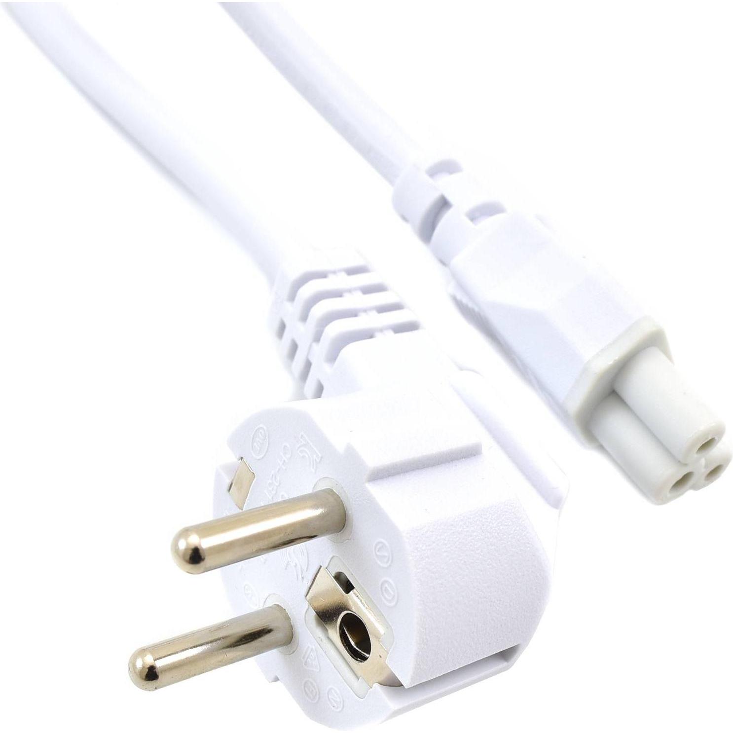 OEM Power Cord C5 EU Plug White 65cm EU-C5-1-W-65 (0.65 m), Cavo di alimentazione, Bianco