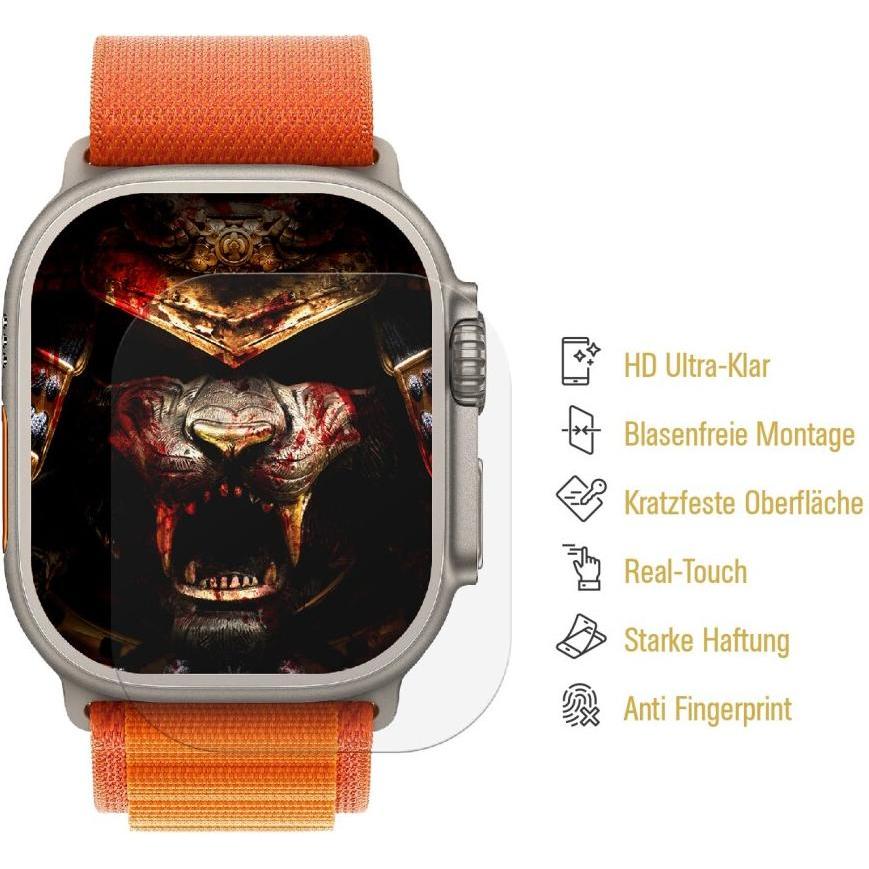 Protectorking 3x Panzerfolie Anti-Shock HD Klar, Smartwatch Zubehör