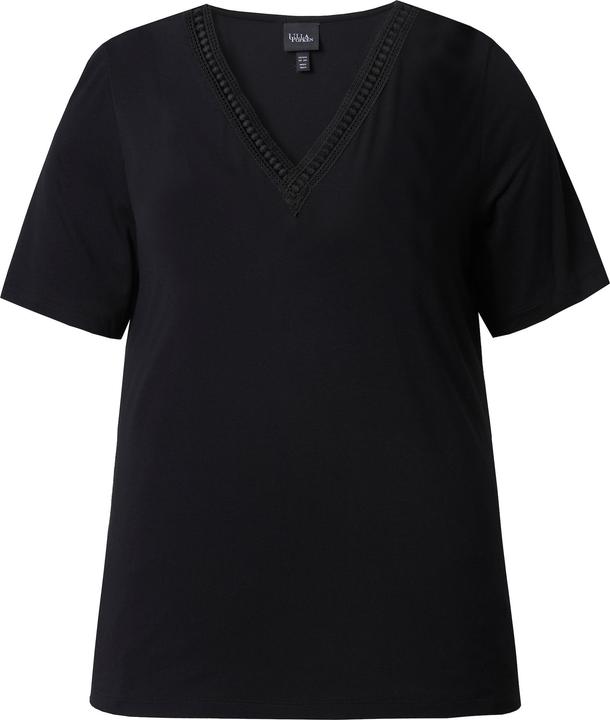 Produktbild Ulla Popken T-Shirt, Spitzenborte, V-Ausschnitt, Halbarm (54)